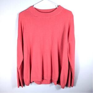 J.Crew Linen Viscose Sweater Women’s Large Coral Lightweight Knit Pullover Top